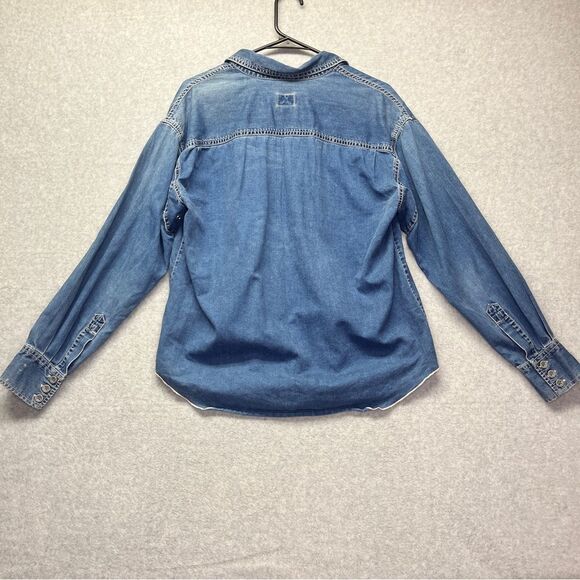 CK Calvin Klein Denim Button Up Shirt Blue Vintage 90s size L 100% Cotton - Picture 10 of 10